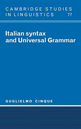 Italian syntax and universal grammar  Edition (PDF Instant Download)