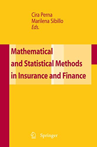 Mathematical and statistical methods in insurance and finance 1 Edition (PDF Instant Download)