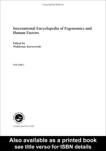 International Encyclopedia of Ergonomics and Human Factors 1 Edition (PDF Instant Download)
