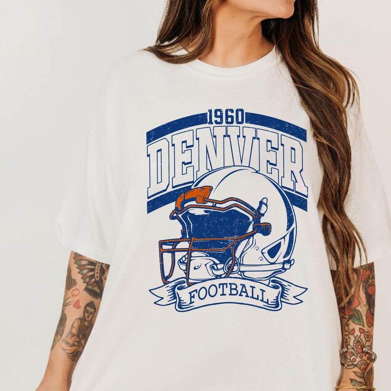 Vintage 90s Style Denver Football Sweatshirt, Game Day Shirt, Denver Team Football Shirt, Sunday Denver, Denver Football For Men And Women