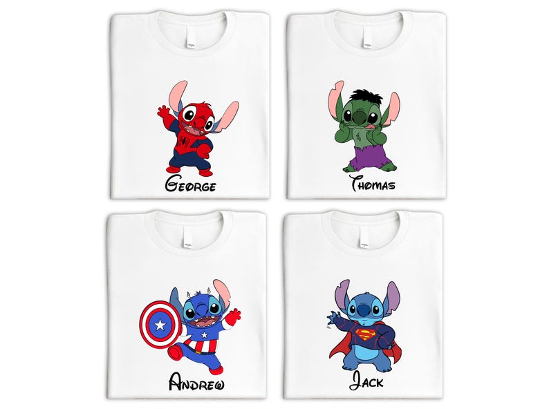 Disney Superhero Stitch Shirt, Custom Marvel Hulk Spiderman Captain America Shirt, Disney Avengers Shirt, Avengers Superhero Shirt