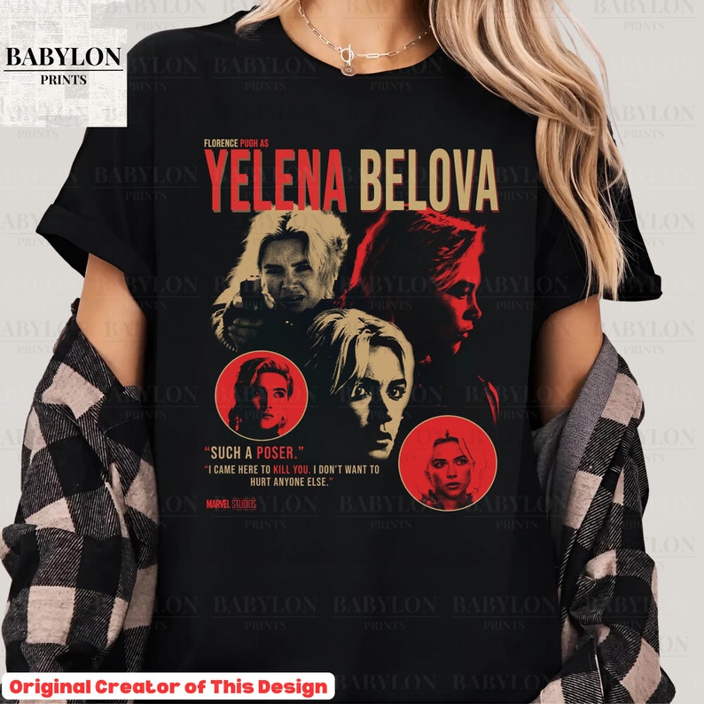 Yelena Belova Shirt Marvel Movie Shirt Disney Sweatshirt Thunderbolts Shirt Gift Florence Pugh Shirt Marvel Poster Tee Avengers Campus shirt For Men And Women