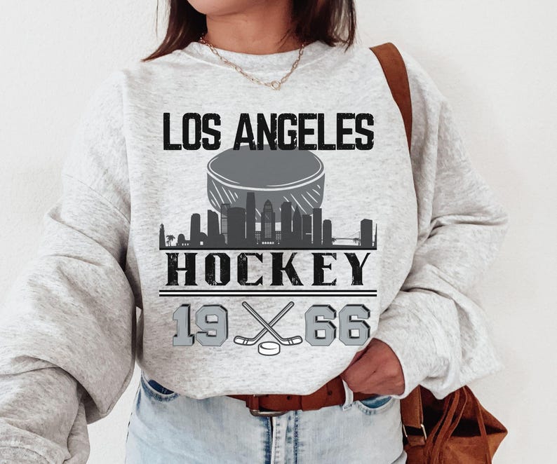 Vintage Style Los Angeles Hockey Sweatshirt, Retro LA Hockey Crewneck, Cute LA Shirt, Perfect Gift for LA Hockey Fans For Men And Women