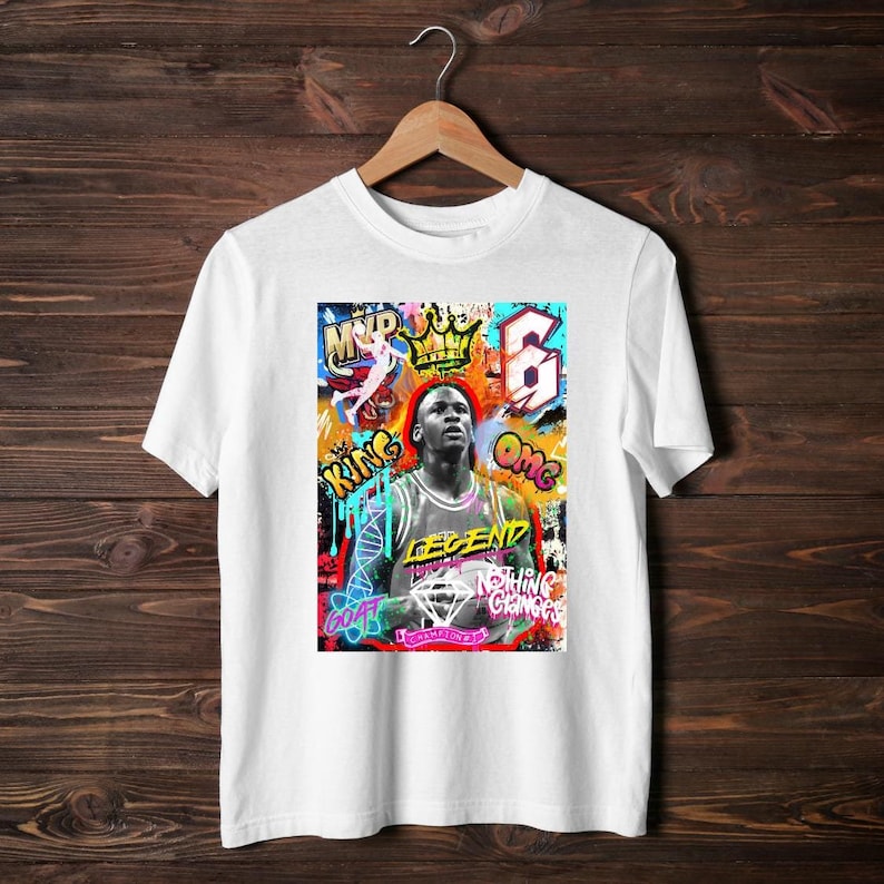 Michael Jordan Graffiti T-shirt, Black & White Street Art Shirt, Iconic Basketball Legend Shirt, Michael Jordan Gift, Sports T-shirt