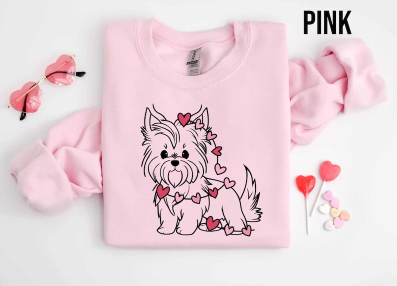 Yorkshire Terrier Valentine Sweatshirt, Yorkie Valentine's Day Shirt, Yorkie Mom Valentine Shirt, Yorkie Lover Gift, Valentines Dog Shirt For Men And Women