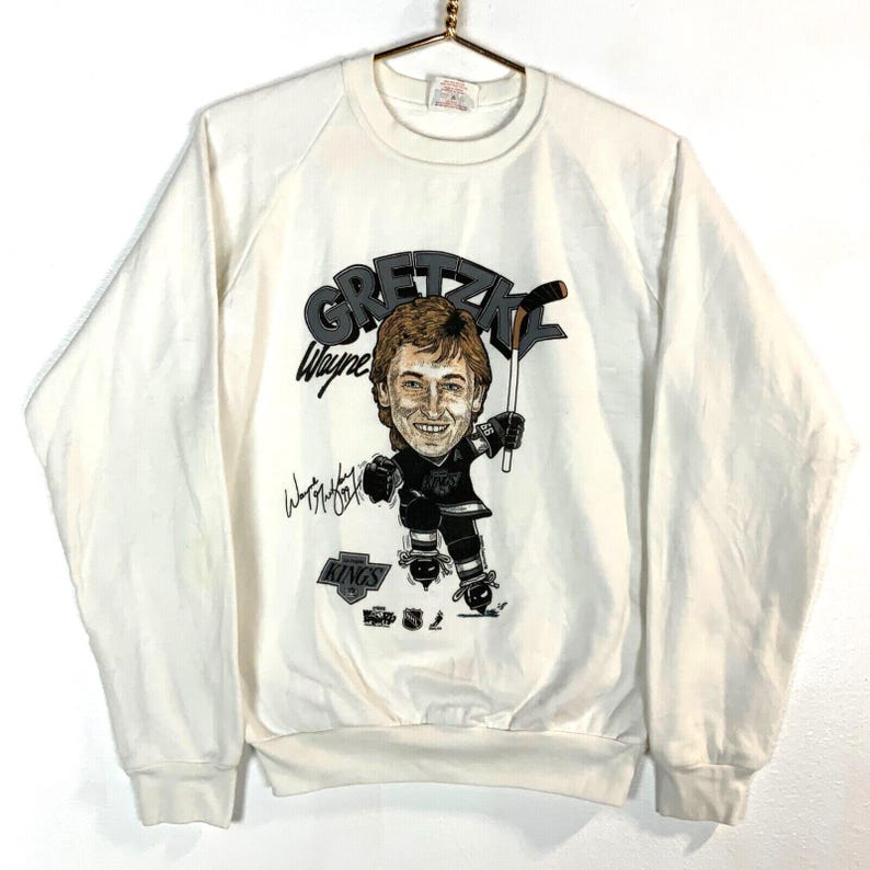 Vintage Wayne Gretzky Caricature Sweatshirt Medium Nhl Los Angeles Kings 80sVintage Wayne Gretzky Caricature Sweatshirt Medium Nhl Los Angeles Kings 80s For Men And Women