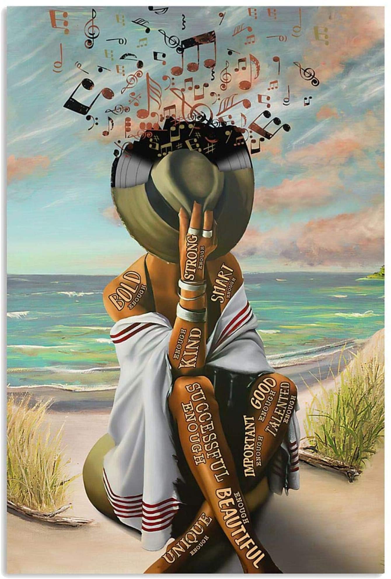 Poster No Frame, Girl Vinyl Head Beach I Am, Wall Art Decor, Poster art, Wall Art Ideas For Men And Women