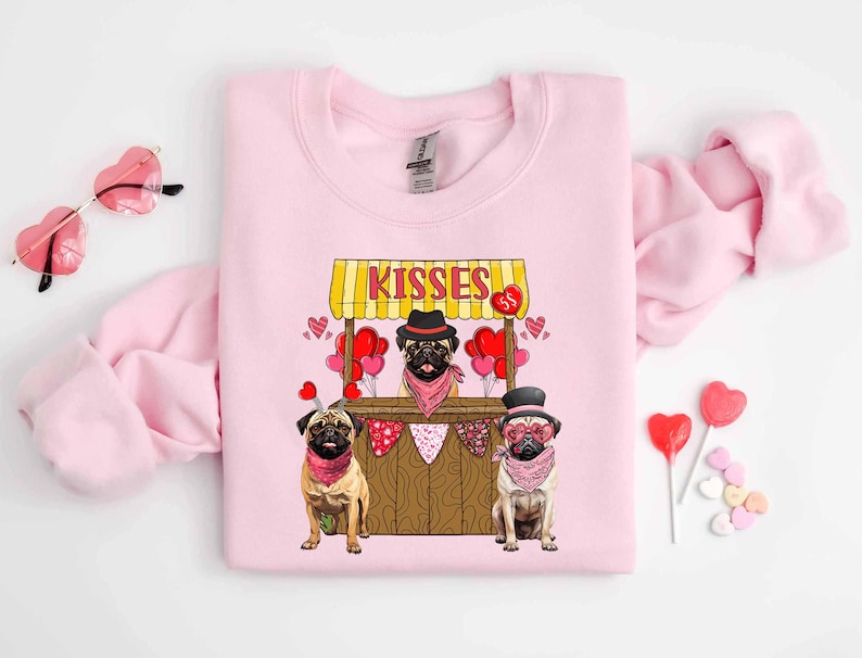 Pug Valentine Sweatshirt, Pug Mom Valentine Shirt, Pug Dog Shirt, Pug Mama Shirt, My Dog Is My Valentine Tees, Valentine Gift For Pug Lover For Men And Women