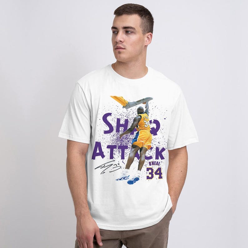 Shaquille O'Neal Shaq Attack T-Shirt, 100% Cotton Shirt, Men's and Women's Sizes For Men And Women