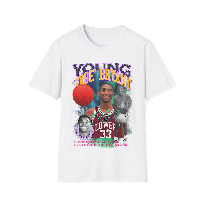 Kobe Bryant Retro NBA Graphic T-Shirt Mens High School Los Angeles Lakers Basketball Clothes For Him Gift
