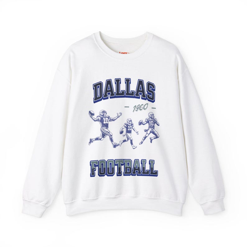 Vintage Dallas Football Crewneck Sweatshirt | 1960 Dallas Retro Sports Apparel | Bold, Vibrant Gift for Football Fans, Great for Game Days For Men And Women