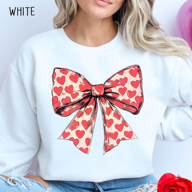 Valentine's day Heart Coquette bow Shirt, Retro Valentine Shirt, Valentines day Bow Shirt, Coquette Bow Tshirt, Bow Valentine Gifts For Men And Women