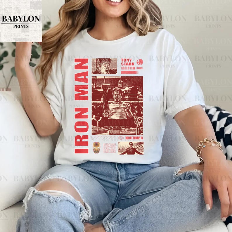 Vintage Iron Man T Shirt Retro Tony Stark Iron Man Movie Shirt Robert Downey Jr Marvel Disney Sweatshirt Avengers Campus Gift Iron Man Gift For Men And Women