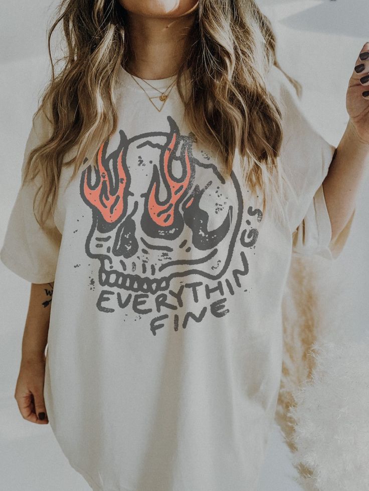 Everything Is Fine Skull t-shirt outfitEverything Is Fine Skull t-shirt outfit