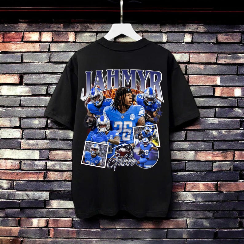 Vintage 90s Graphic Jahmyr Gibbs TShirt - Jahmyr Gibbs Vintage Sweatshirt - Retro American Football Gift For Man and Woman Unisex T-Shirt