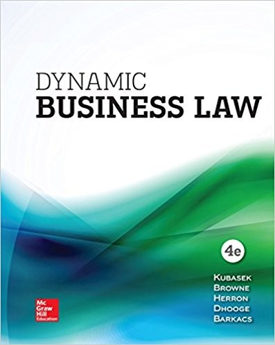 Dynamic Business Law 4th Edition by Nancy Kubasek (PDF Instant Download)