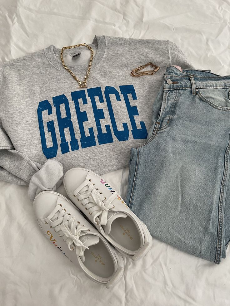 Greece Crewneck, Trendy Crewneck, Oversized Crewneck, Gift for Her, Aesthetic Sweatshirt