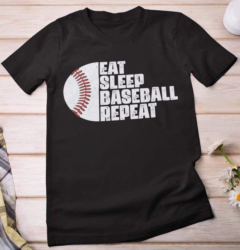 Baseball Shirt, Eat Sleep Baseball Repeat Shirt, Baseball Sports Lovers T-shirt, Baseball Player Shirt, Baseball Vintage T-shirtBaseball Shirt, Eat Sleep Baseball Repeat Shirt, Baseball Sports Lovers T-shirt, Baseball Player Shirt, Baseball Vintage T-shirt