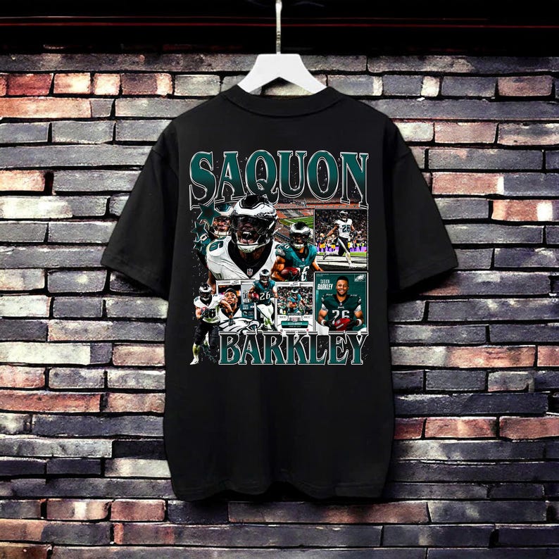Vintage Saquon Barkley Shirt - Football T Shirt Custom Vintage Design 90s Graphic Tee Unisex Bootleg Retro NFL Gift Philadelphia Eagles Team