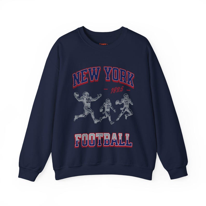 Vintage New York Football Crewneck Sweatshirt | 1925 NY Retro Sports Apparel | Bold, Vibrant Gift for NY Football Fans, Great for Game Days For Men And Women