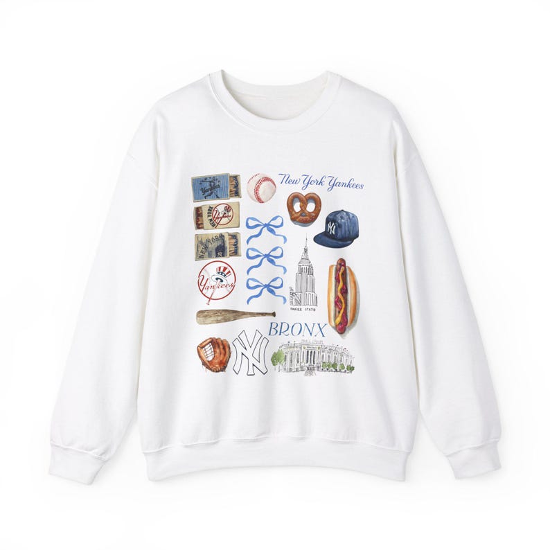 New York Yankees Sweatshirt - Vintage Style Baseball Crewneck - Unisex NY Yankees Apparel - Gift for Sports Fans For Men And Women