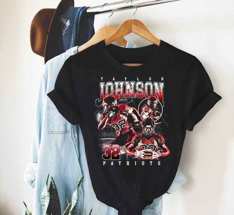 Custom Football T-shirt, Custom Player Shirt, Custom Baseball Shirt, Custom Basketball Shirt, Custom Bootleg Player Shirt, Team Name