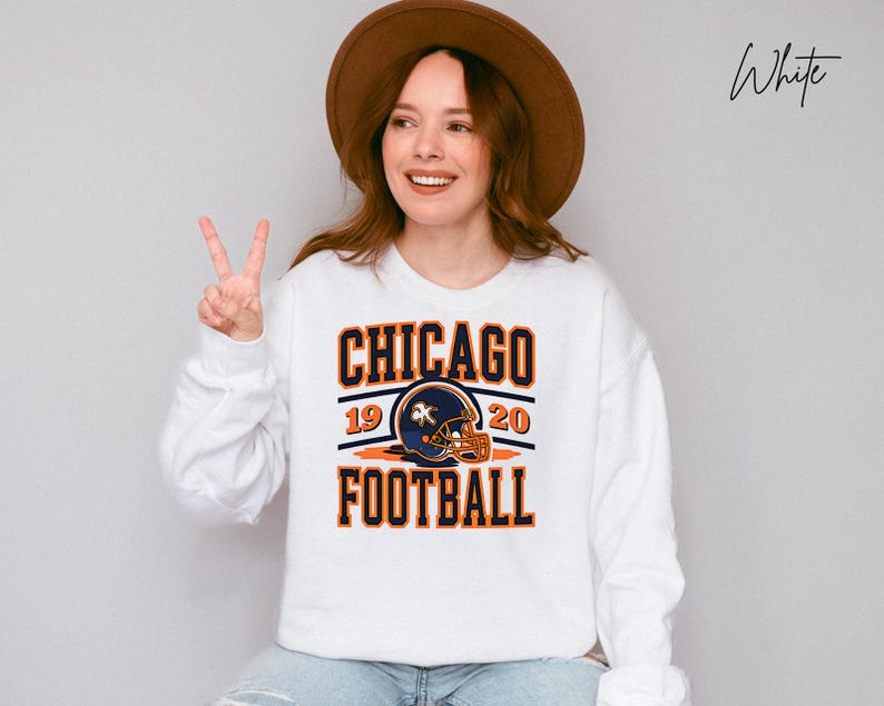 Chicago Football Sweatshirt 1920 Shirt Chicago Football Shirt Sunday Football Shirt American football Crewneck Sweatshirt Chicago gifts