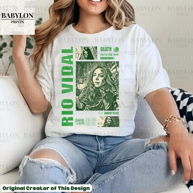 Rio Vidal Death Vintage T-Shirt | Aubrey Plaza Shirt Green Witch Shirt Agatha All Along Shirt Agatha Harkness Death Marvel Shirt Rio Vidal For Men And Women