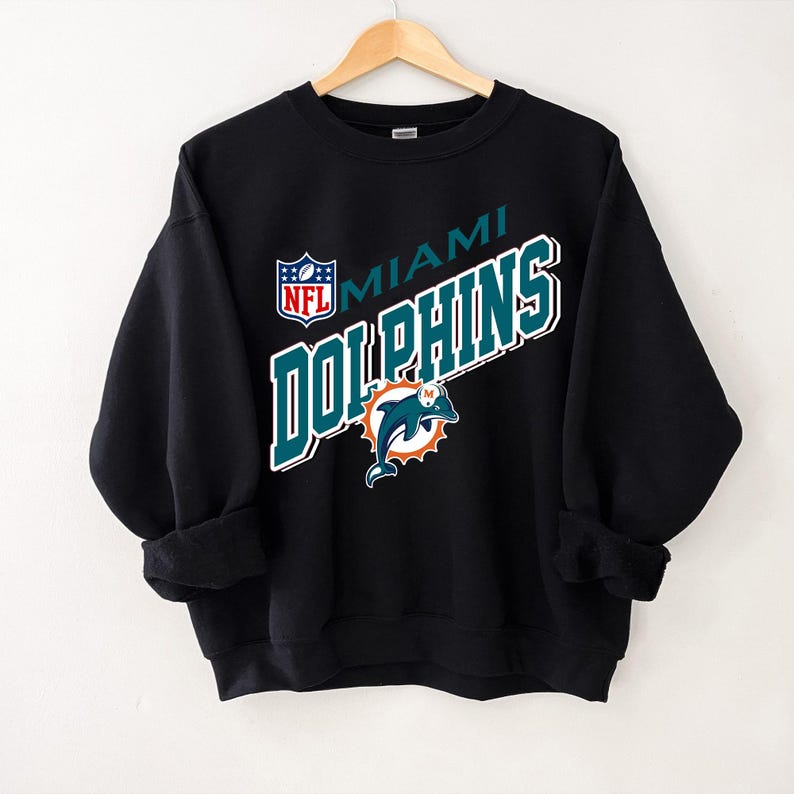 Vintage Miami Football Unisex Crewneck, Miami Dolphins Sweatshirt, American Football Sweatshirt, Miami Dolphins Fan Gifts, Miami Sweatshirt For Men And Women