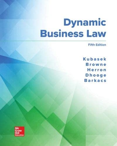 Dynamic Business Law 5th Edition by Nancy Kubasek (PDF Instant Download)