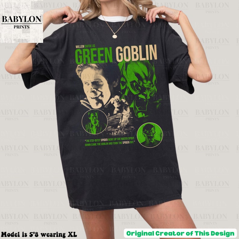The Green Goblin Vintage Shirt Green Goblin Homage Tshirt The Green Goblin Fan Tees Green Goblin Spider man shirt retro Willem Defoe Shirt For Men And Women