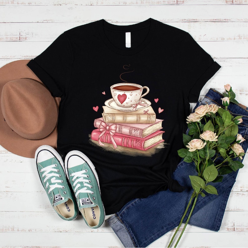 Book Coffee Love Sweatshirt, Book and Coffee Sweater, Valentine's Day Gift for the Book Lover, Gift For Teachers, Librarian Teacher Bookish