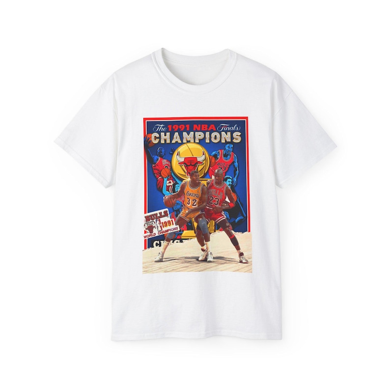1991 NBA Finals Bulls Vs Lakers Magic Jordan Retro Vintage Unisex