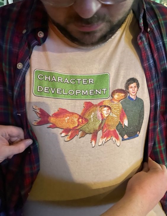 Michael Cera Character Development T-Shirt OutfitMichael Cera Character Development T-Shirt Outfit