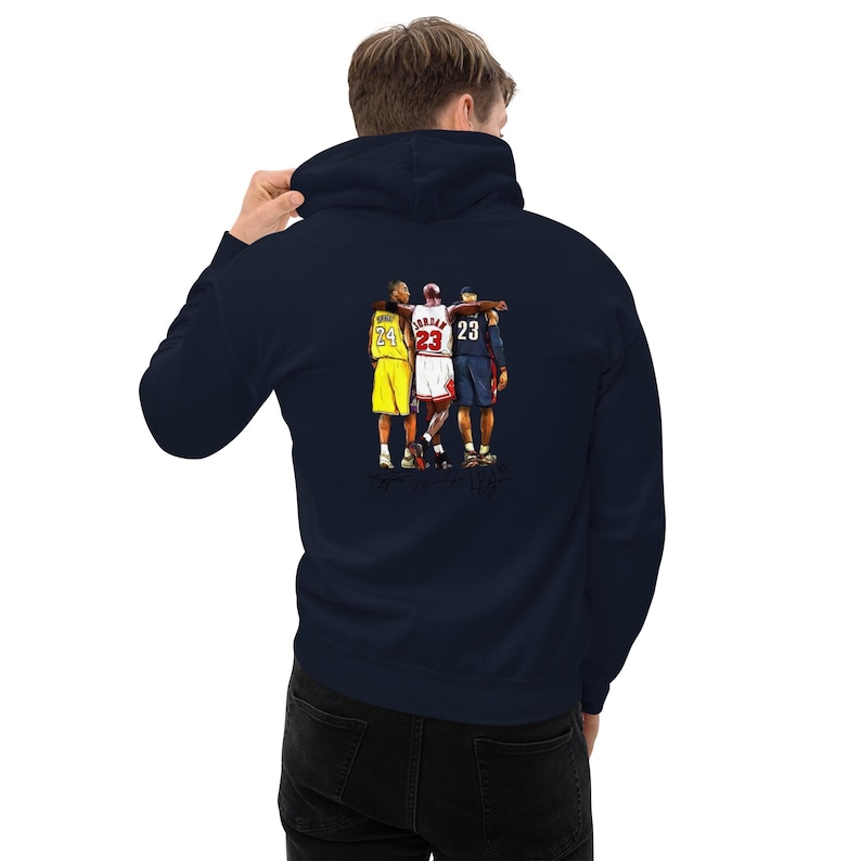 Basketball Legends Hoodie - Iconic Jordan, Bryant & James Graphic - Unisex NBA Fan
