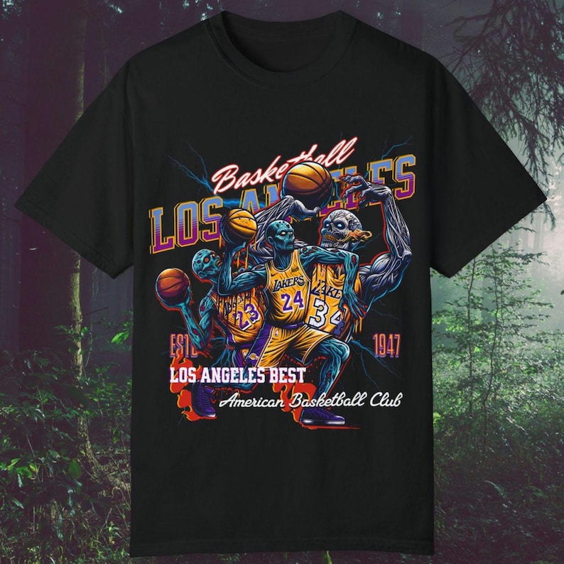 NBA Legends Graphic Tee, Basketball Fan Gift, Sports Tshirt, Lakers Shirt, Kobe Bryant LeBron James Shaquille O'Neal Basketball Tee, Lakers For Men And Women
