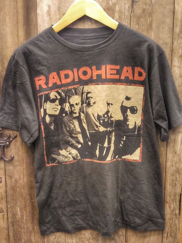 Radiohead Vintage Black T-Shirt with Captain Boot Tag, women's style, women's outfits, Shirt Outfit Ideas, Tshirt Design Ideas For Men And Women