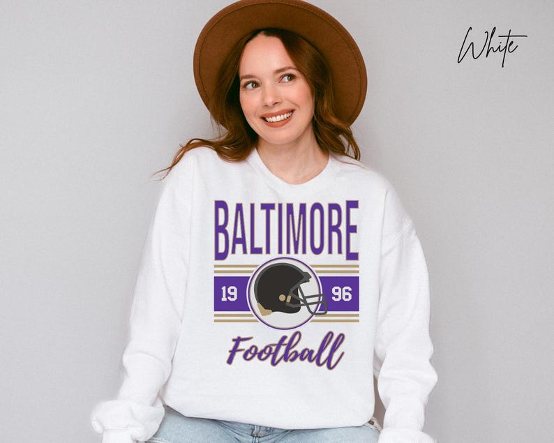 Baltimore Football Shirt, Distressed Baltimore Football Sweatshirt, Game Day Shirt, For Women & Men, Sweatshirt, Baltimore Football Fan Gift