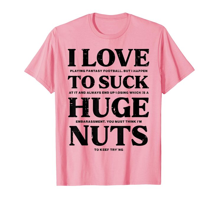 I Love Playing Fantasy Football Funny Loser Pink Men Boys T-Shirt