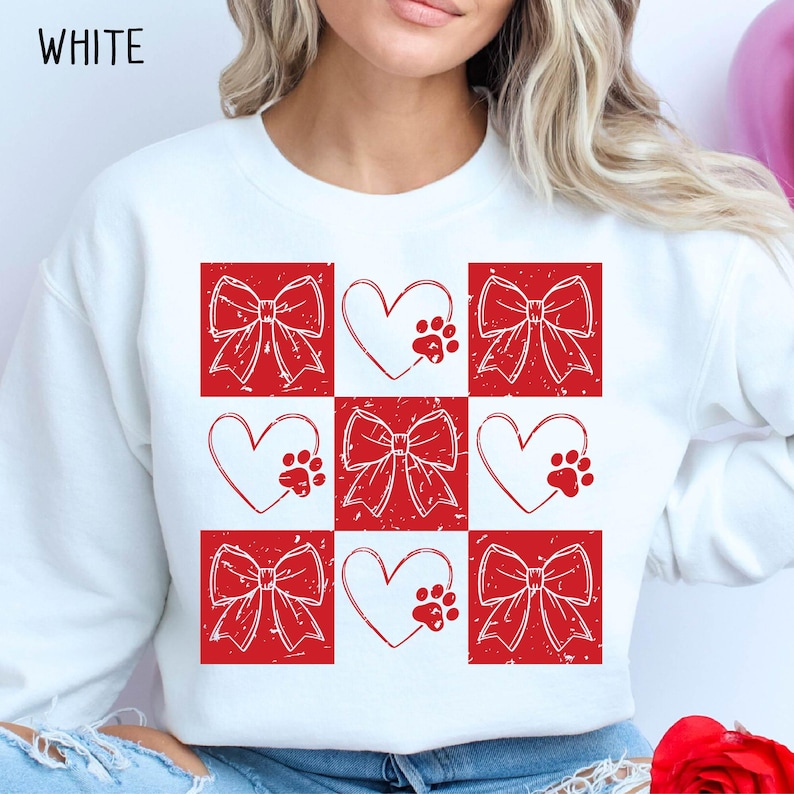 Dog Mama Coquette Shirt, Dog Valentine Checkered Bow Retro Shirt, Dog Lover Gift, Dog Valentine Sweatshirt,Dog mom Shirt Valentine Checkered