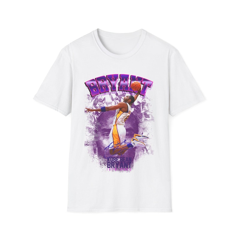 Kobe Bryant NBA Graphic Retro T-Shirt Mens Short Sleeve Los Angeles Lakers Auto Basketball Clothes For Him Gift