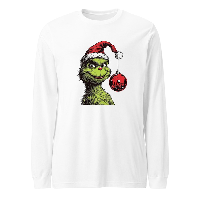 Pickleball Grinch Unisex Long Sleeve Tee | Original Design | Pickleball Team Shirt | Pickleball Gift | Pickleball Holiday Tee