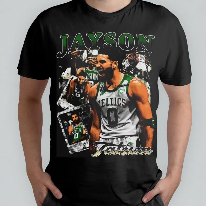Jayson Tatum Shirt Graphic Tee Vintage Boston Celtics NBA Basketball Design Unisex