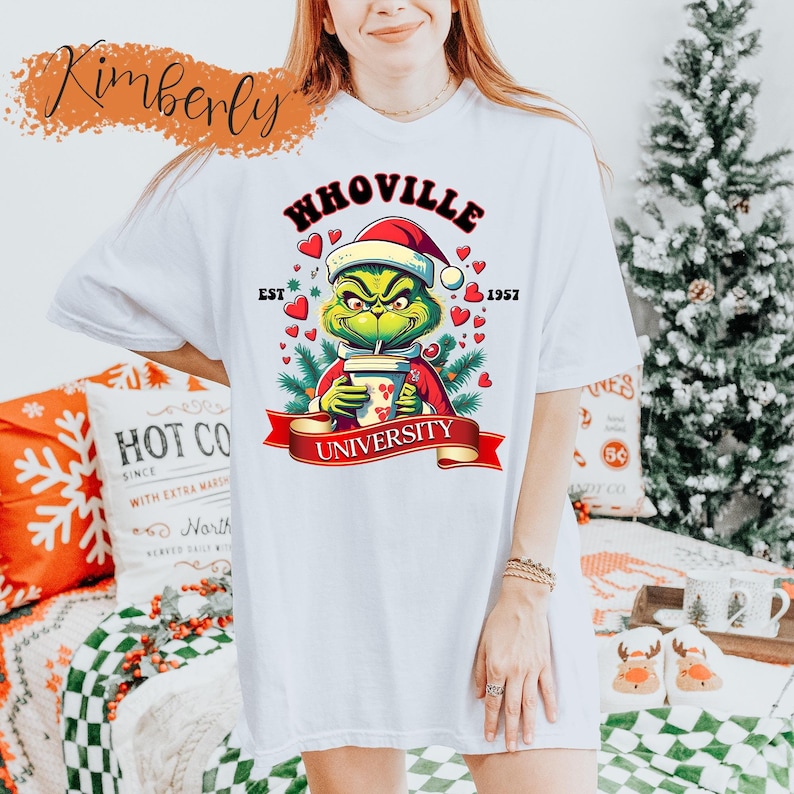Whoville University Est 1957 Shirt, Grinchmas Sweatshirt, Grinchy Outfit, Grinc.h Christmas Tee, Whoville Grinc.h Shirt, Whoville Shirt
