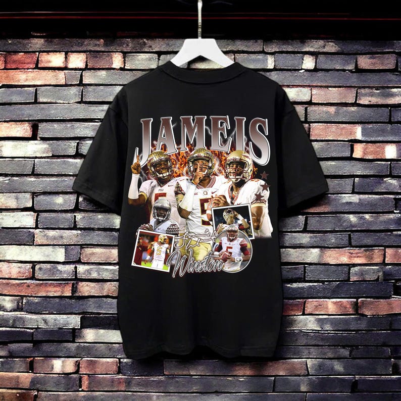 Vintage 90s Graphic Style Jameis Winston T-Shirt, Jameis Winston shirt, Vintage Oversized Sport Tee, Retro American Football Bootleg Gift For Men And Women