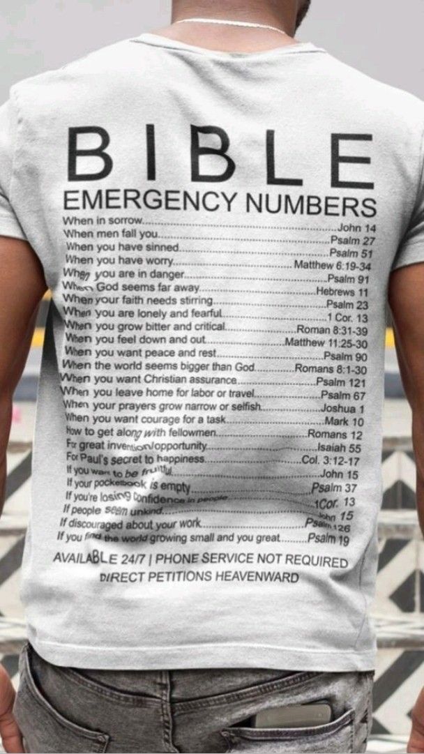 Bible Emergency Numbers T-ShirtBible Emergency Numbers T-Shirt