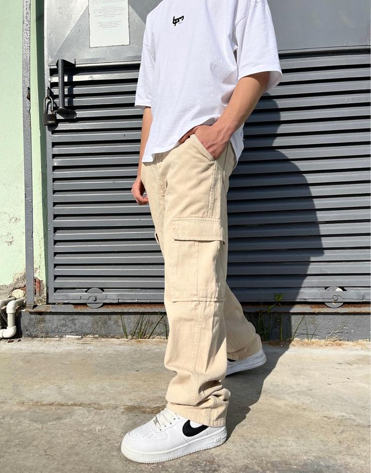 Men's Premium Baggy Cargo Pants Beige