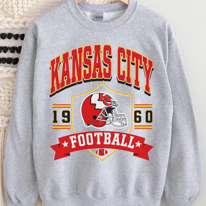 Kansas City Football Sweatshirt, Kansas City Football Vintage Style Crewneck, Football Sunday Sweatshirt, Kansas City Fan Gifts, Game Day