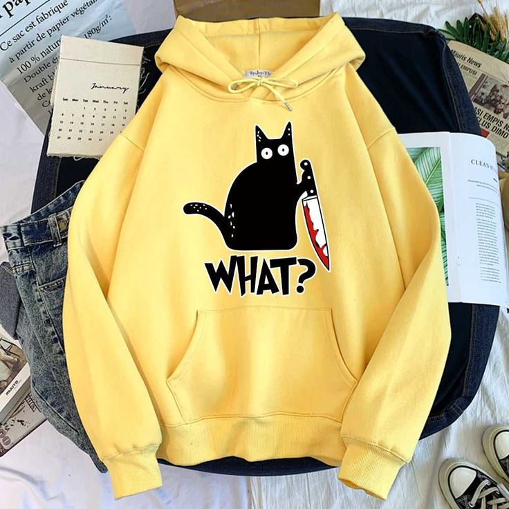 What?!' - A Sneaky Murderer Cat With Knife Hoodie
