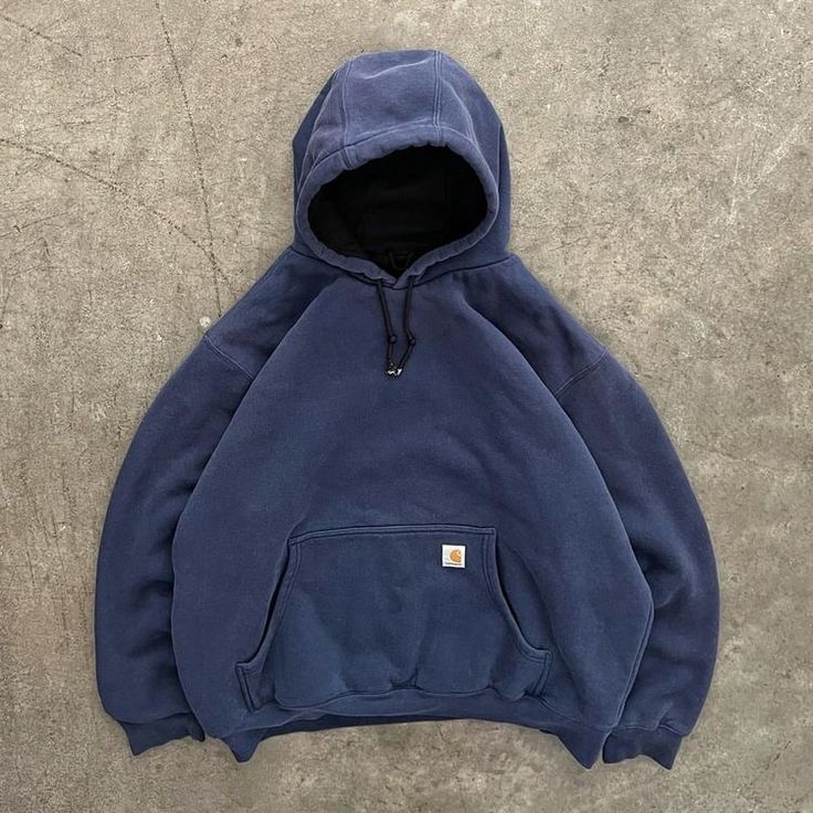 Vintage navy carhartt thermal hoodie For Men And Women